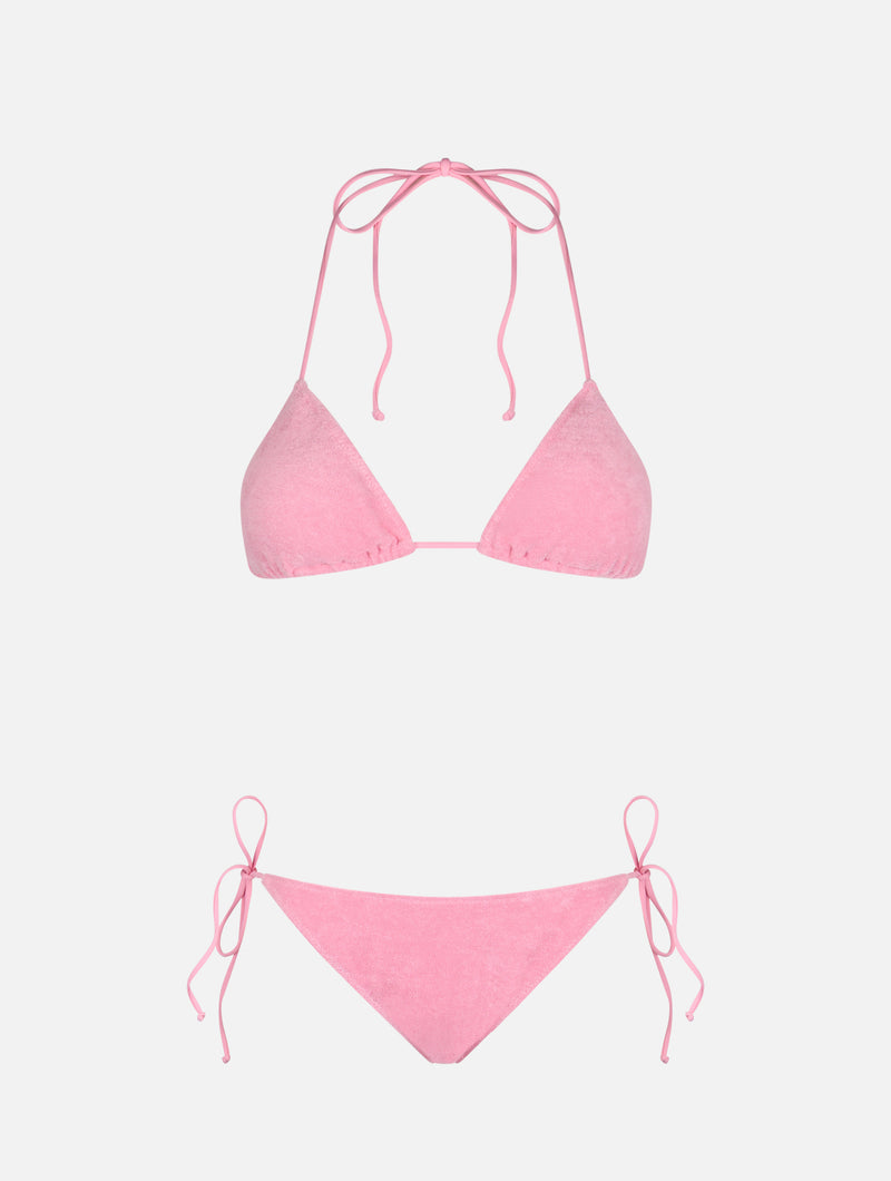 Bikini da donna a triangolo rosa in spugna Leah Virgo