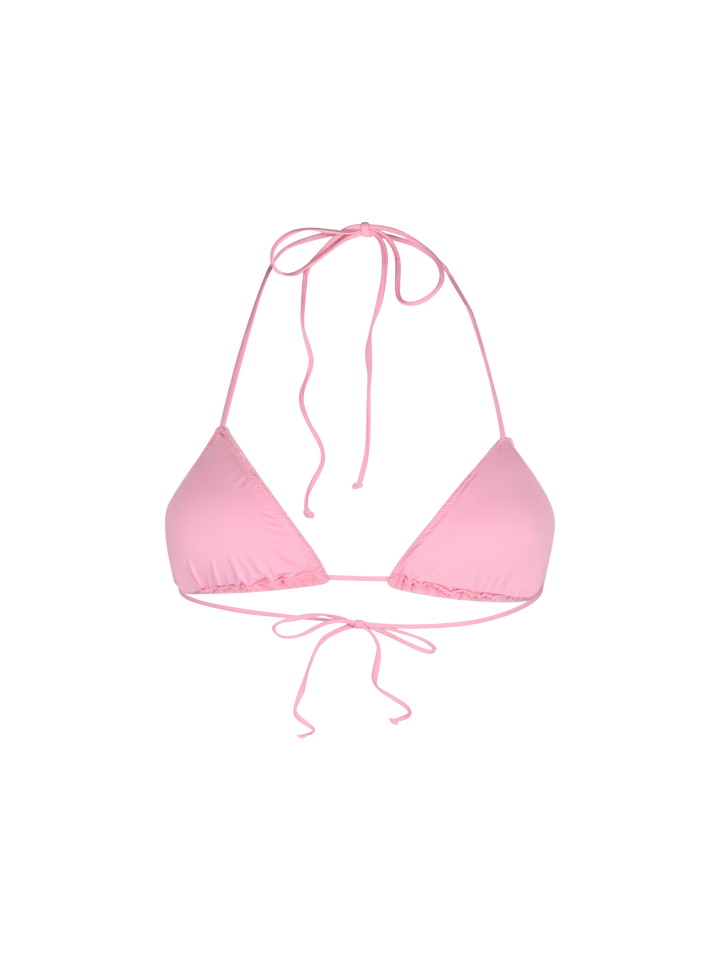 Woman pink terry triangle top swimsuit Leah