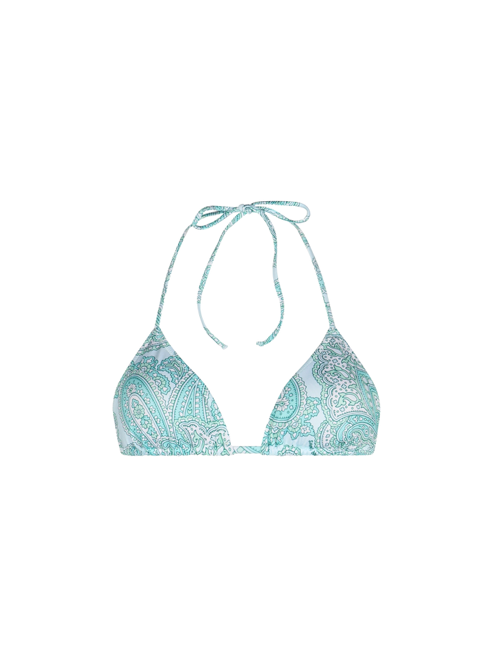 Woman water green paisley triangle top swimsuit Leah