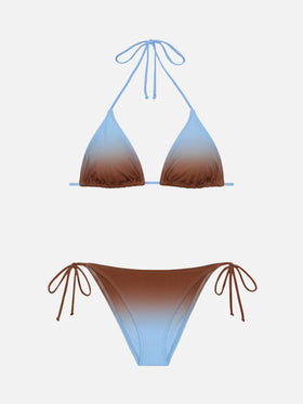Klassische Badehose Marielle mit Farbverlaufsdruck – Triangel-Top Leah mit Farbverlaufsdruck