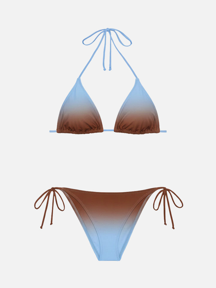 Klassische Badehose Marielle mit Farbverlaufsdruck – Triangel-Top Leah mit Farbverlaufsdruck