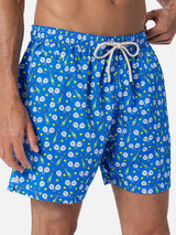 Man lightweight fabric swim-shorts Lighting Micro Fantasy with padel winner print