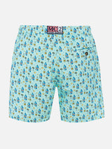 Man lightweight fabric swim-shorts Lighting Micro Fantasy with gin tonic print