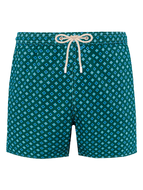 Man lightweight fabric swim-shorts Lighting Micro Fantasy with tie print - MC2 Saint Barth