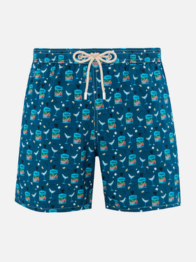 Herren-Badeshorts aus leichtem Stoff Lighting Micro Fantasy mit Gin Tonic Portofino Gin-Aufdruck | PORTOFINO DRY GIN SONDEREDITION