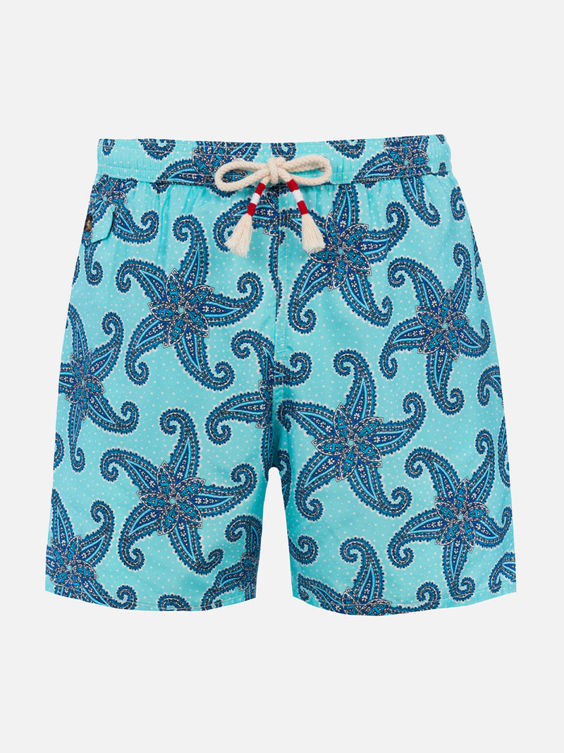 Man lightweight fabric swim-shorts Lighting 70 with paisley print