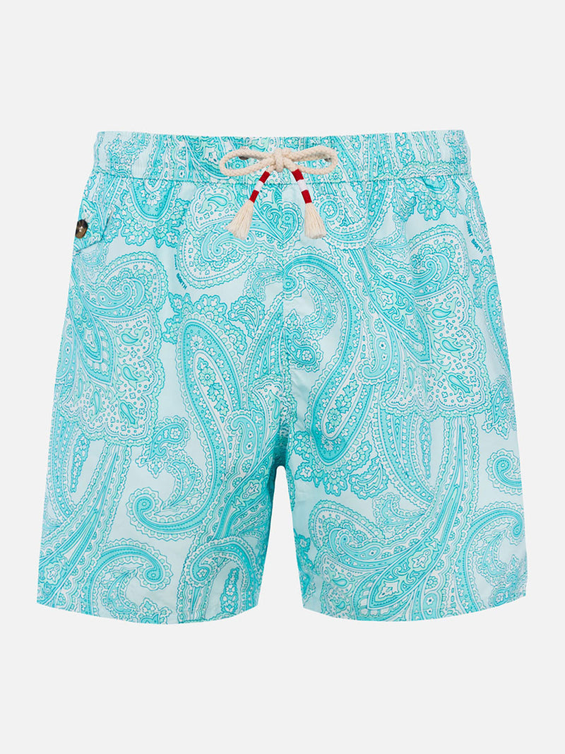 Man lightweight fabric swim-shorts Lighting 70 with paisley print