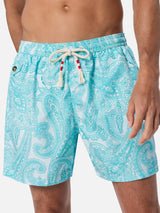 Man lightweight fabric swim-shorts Lighting 70 with paisley print