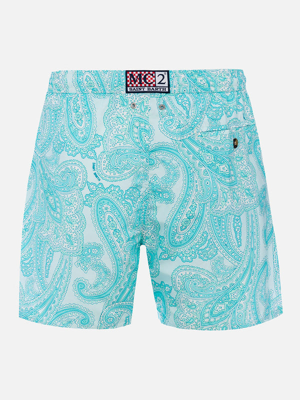 Man lightweight fabric swim-shorts Lighting 70 with paisley print