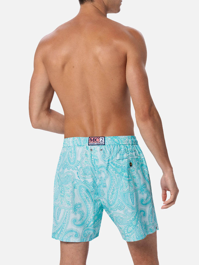 Man lightweight fabric swim-shorts Lighting 70 with paisley print