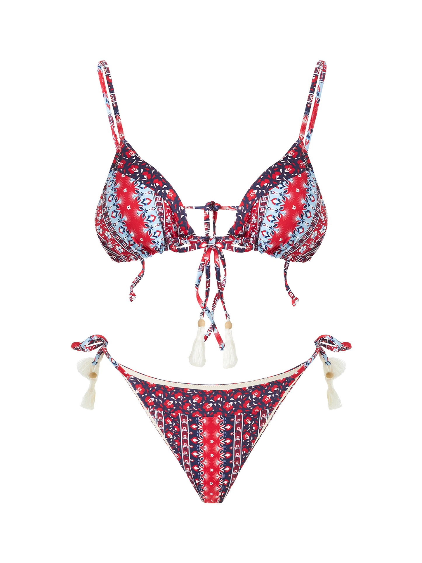 Triangle bikini with gipsy print