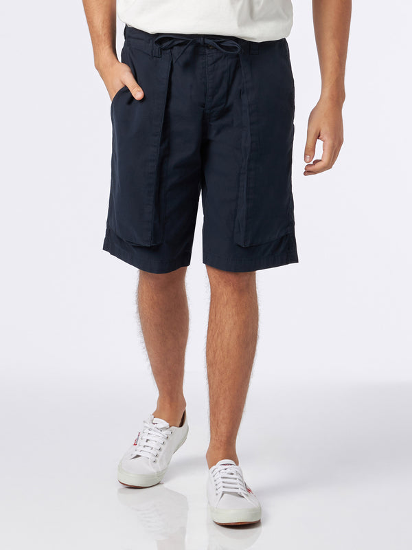 Man blue bermuda with side pockets