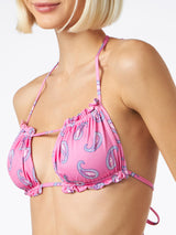 Woman bandeau bikini with paisley print