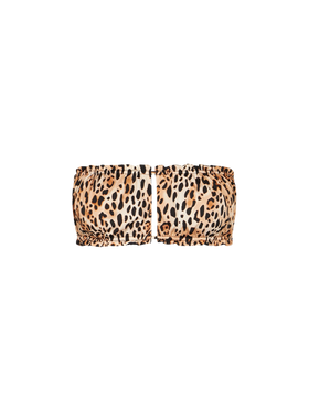 Bandeau-Badeanzug für Damen mit Leopardenmuster