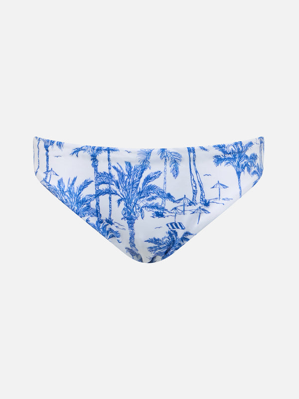 Girl swim briefs Madame with bow and toile de jouy print