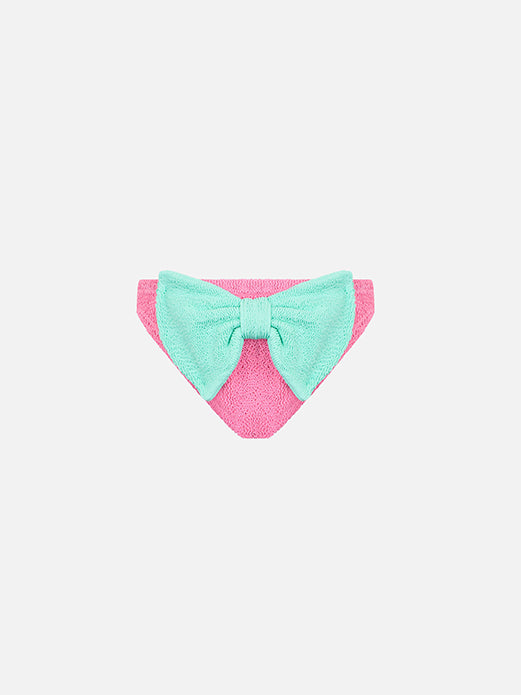 Girl pink crinkle swim briefs Madame with bow