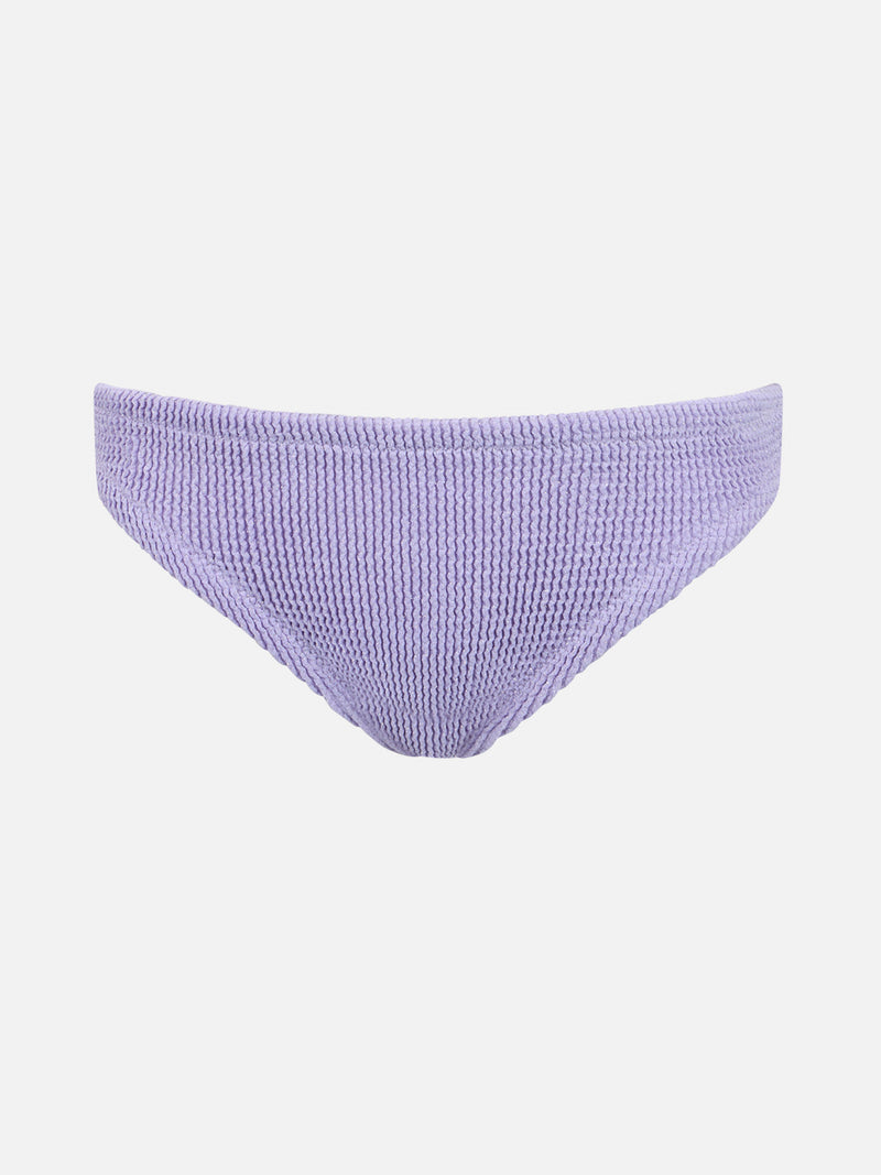 Girl lilac crinkle swim briefs Madame with bow