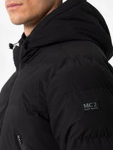 Man black hooded puffer jacket Maier