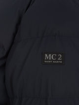 Man navy blue hooded puffer jacket Maier