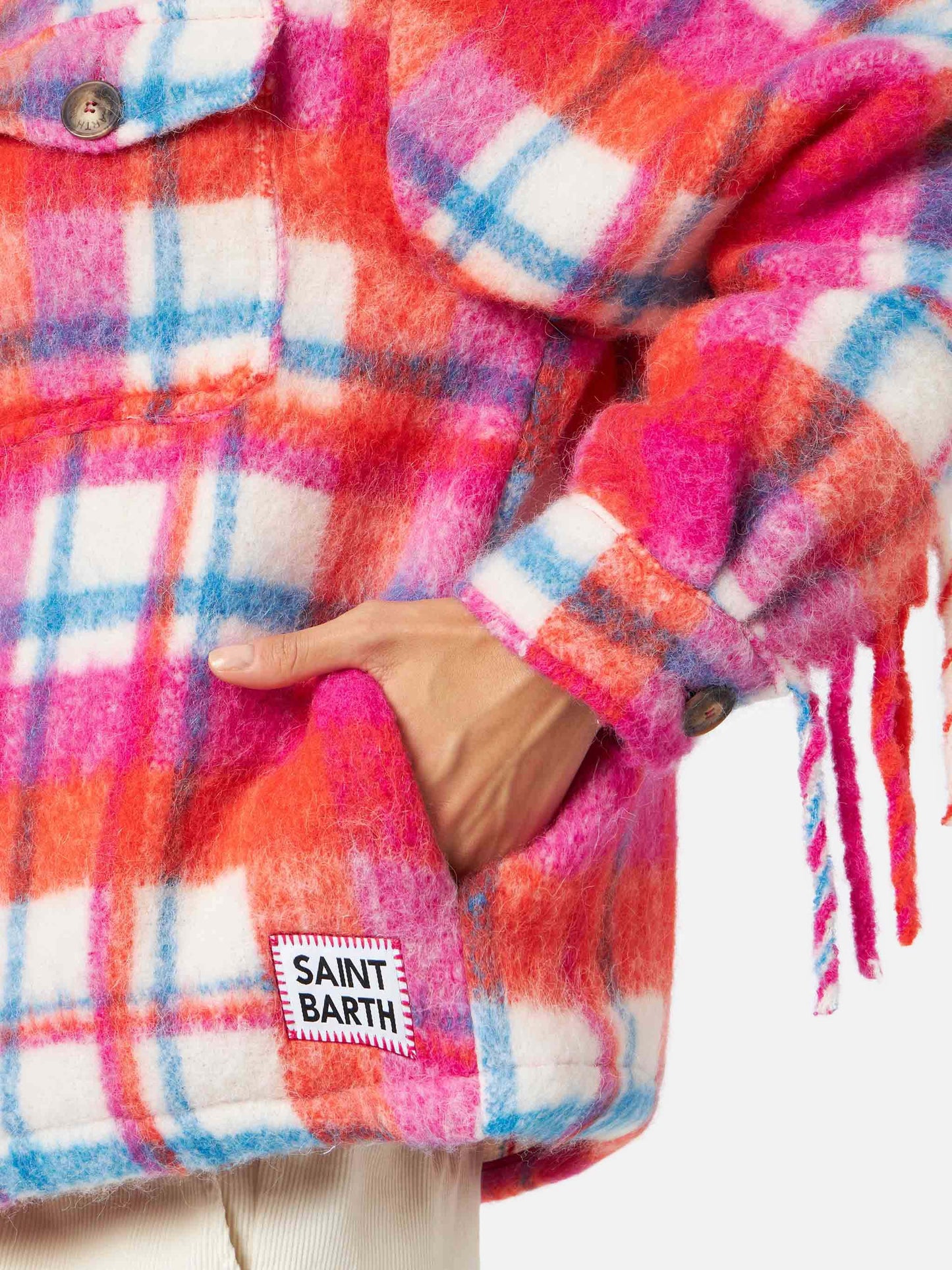 Giacca da donna overshirt con frange