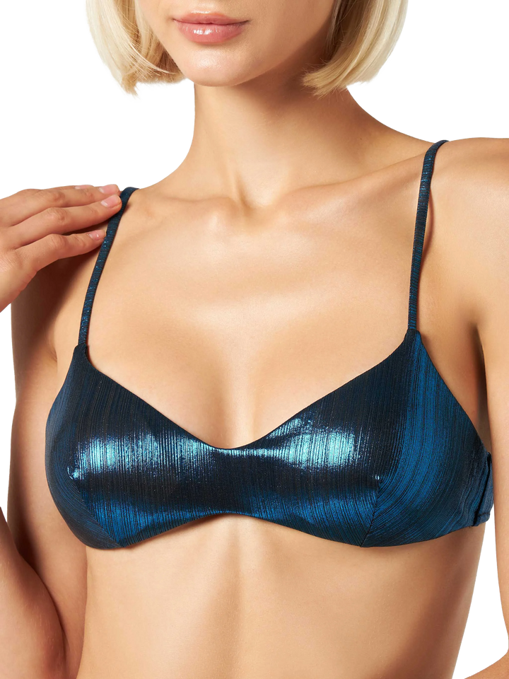 Woman lamina blue bralette top