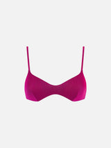 Strick-Bralette in Fuchsia