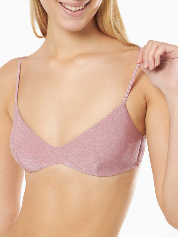 Bralette in lurex rosa