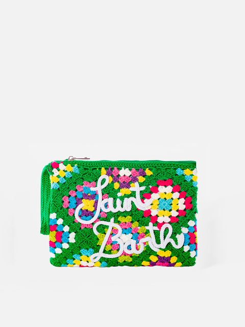 Parisienne green crochet pouch bag with Saint Barth - MC2 Saint Barth