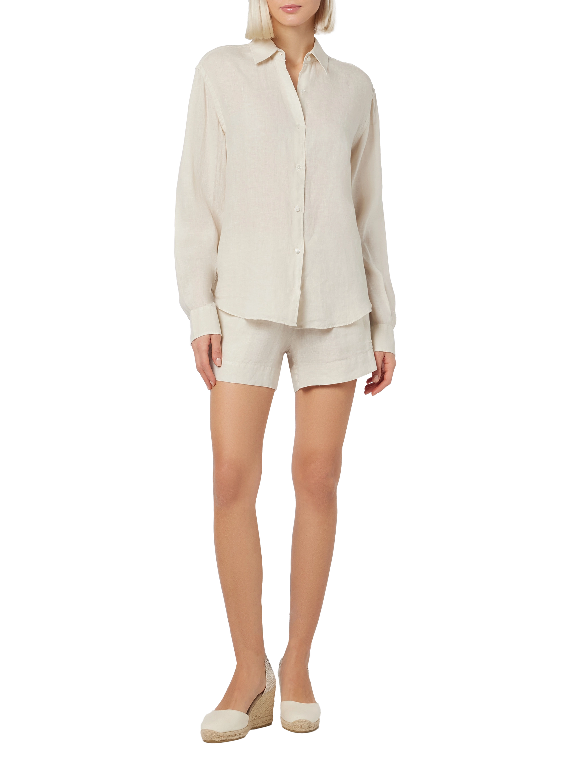 Woman off-white linen pull up shorts Meave - MC2 Saint Barth