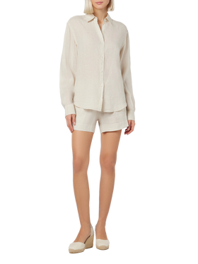 Woman off-white linen pull up shorts Meave - MC2 Saint Barth