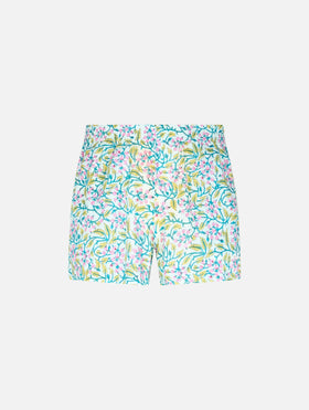 Woman cotton flower pull up shorts Meave - MC2 Saint Barth