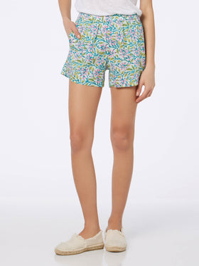 Woman cotton flower pull up shorts Meave - MC2 Saint Barth