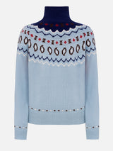 Woman cashmere blend sweater Meghan with nordic jacquard