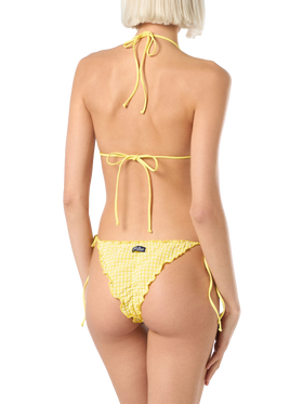 Klassischer Damen-Triangel-Bikini aus Seersucker Sagittarius Miami