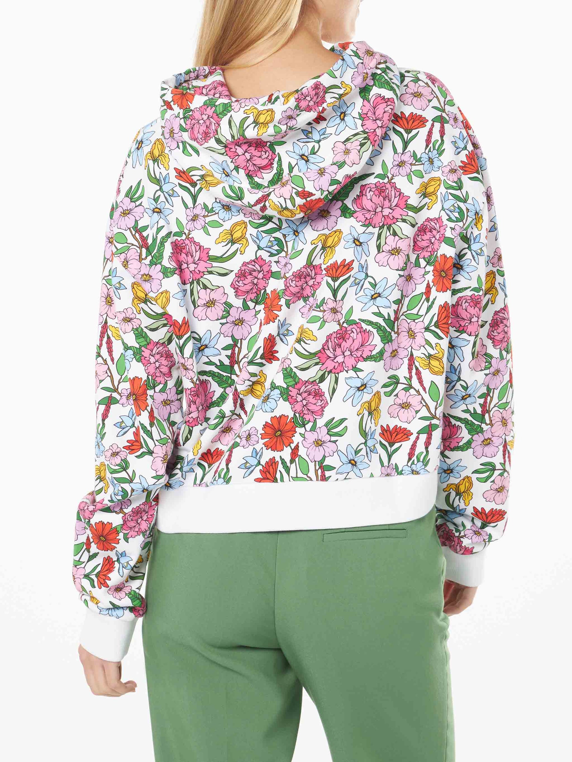 Cotton hoodie with flower print - MC2 Saint Barth