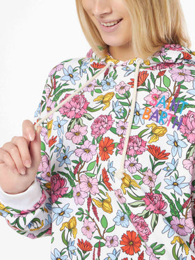 Cotton hoodie with flower print - MC2 Saint Barth