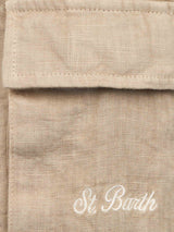 Bermuda da bambino in lino beige Marsiglia Jr