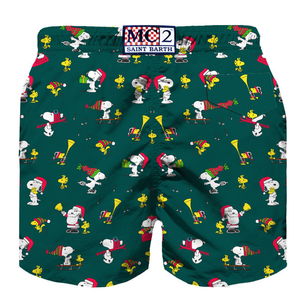 Man light fabric swim shorts with Snoopy Padel print | SNOOPY - PEANUTS™ SPECIAL EDITION