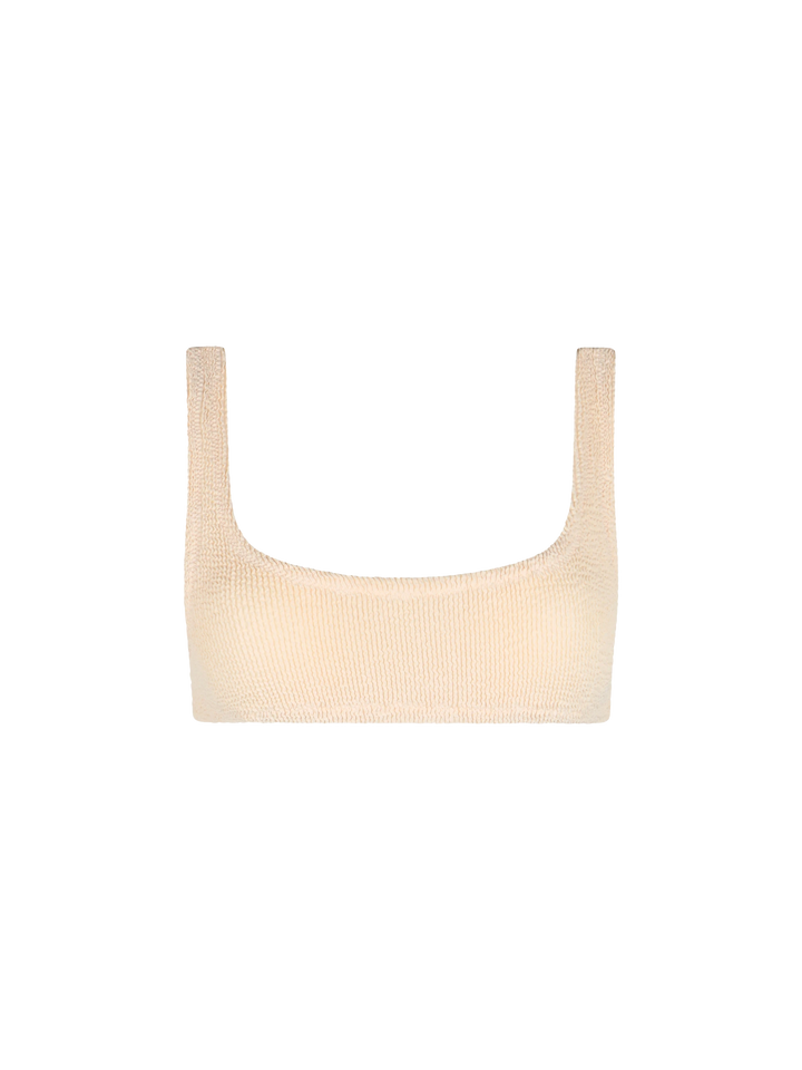 Woman beige classic crinkle bralette Naima