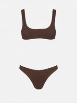 Brauner Crinkle-Bralette-Bikini für Damen Naima Elise