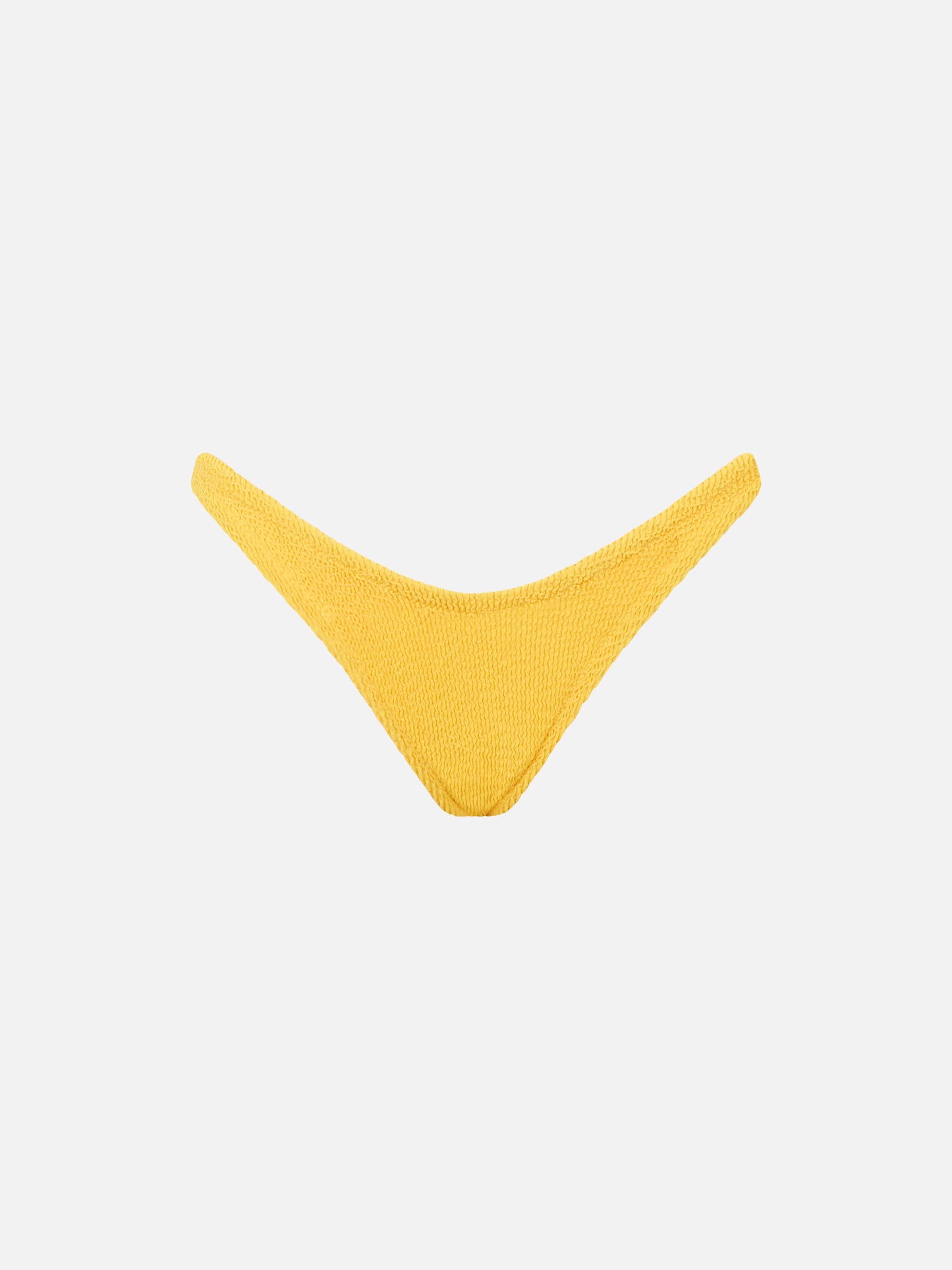 Woman yellow crinkle swim briefs