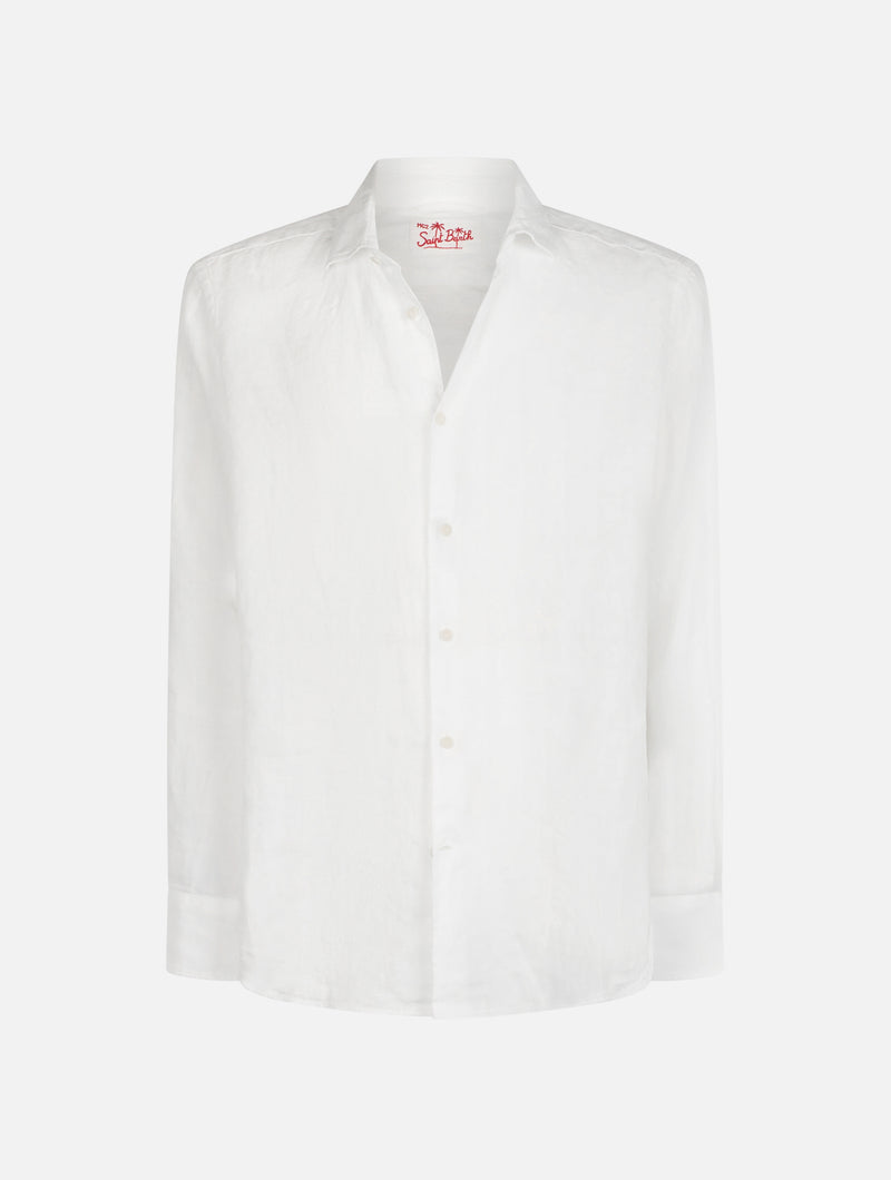 Camicia da uomo in lino bianco Pamplona