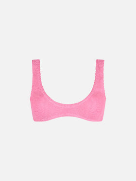 Damen-Bralette mit winzigem Crinkle-Motiv Pamy in Rosa