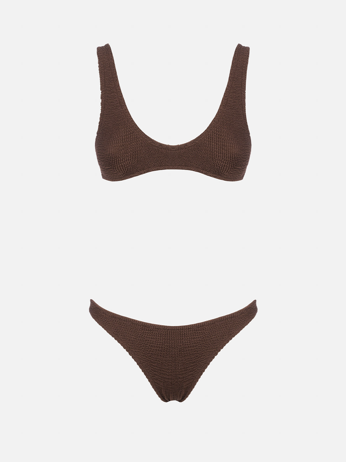 Bikini da donna a bralette marrone crinkle Pamy Naomi