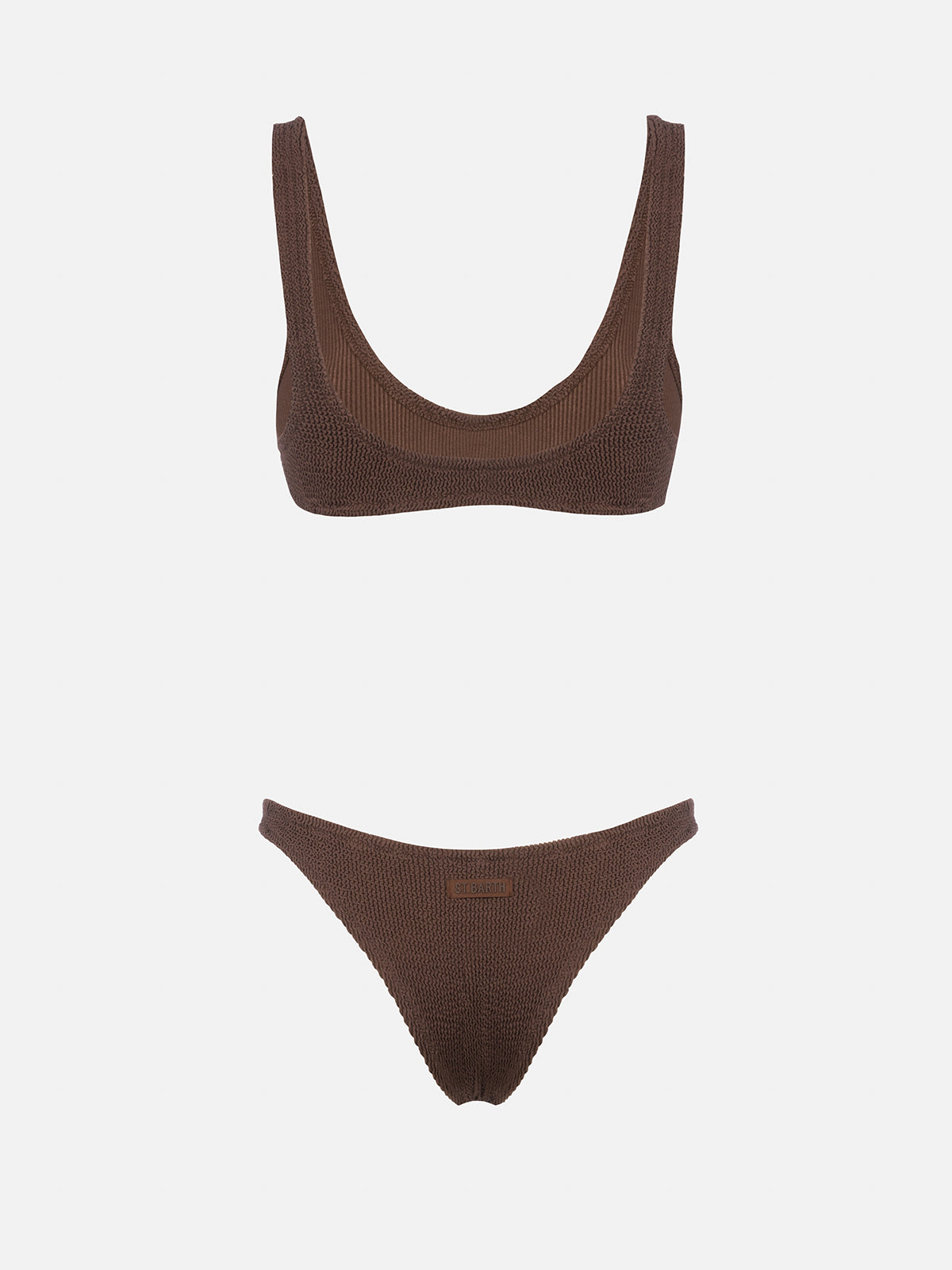 Bikini da donna a bralette marrone crinkle Pamy Naomi