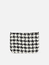 Pouch a tracolla Parisienne con motivo pied de poule in lurex