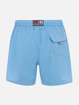 Herren himmelblaue mittellange Badeshorts Patmos