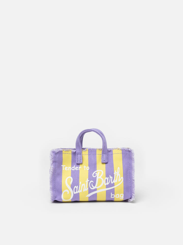 Striped cotton canvas Phone Bag