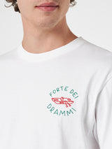 Man classic fit cotton jersey t-shirt Portofino with Forte dei Drammi embroidery | INSULTI LUMINOSI SPECIAL EDITION