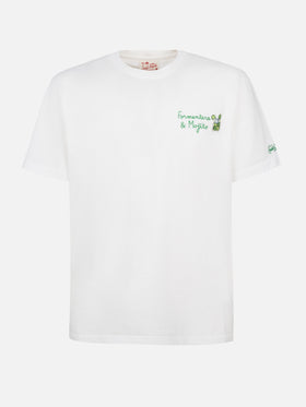 Man classic fit cotton jersey t-shirt Portofino with Formentera aperitif embroidery